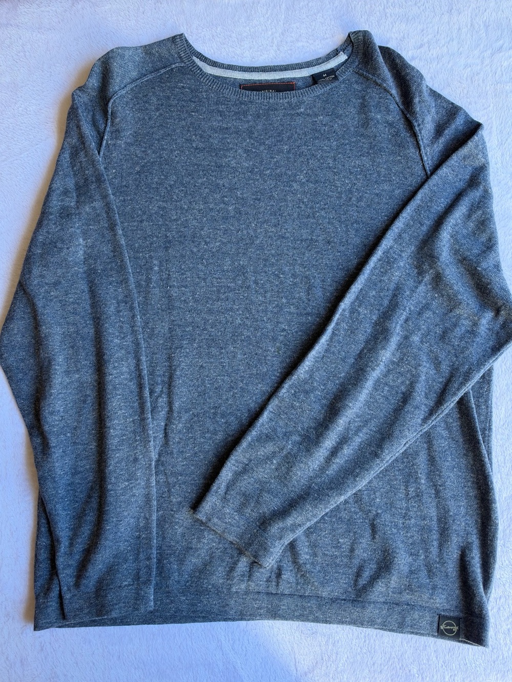 Weatherproof Vintage Sweater Mens M Gray Crewneck 100% Cotton Heather Gray